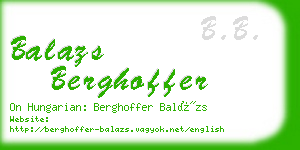 balazs berghoffer business card